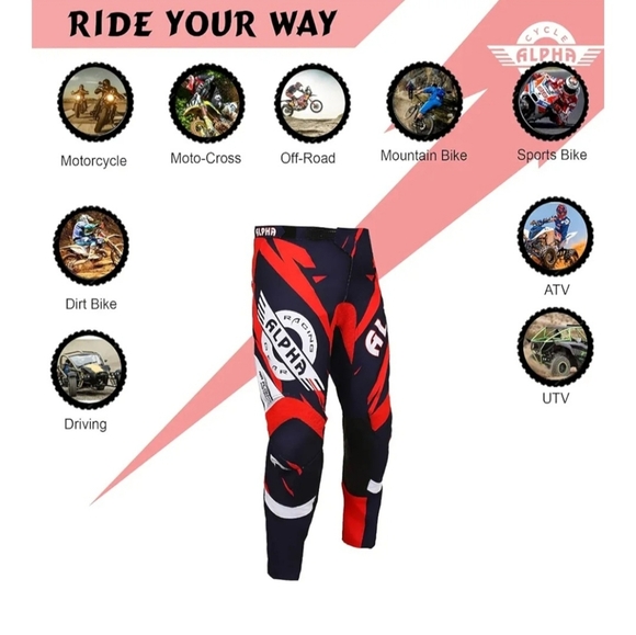 New Motorcross Pants By ALPHA Men's Size 30x29 - Picture 14 of 16